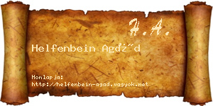 Helfenbein Agád névjegykártya